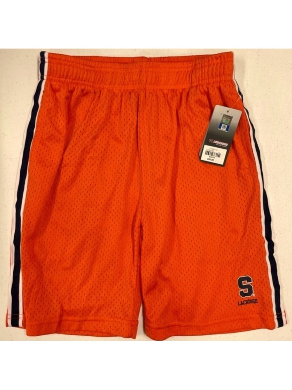 New Syracuse University Lacrosse Shorts Boys Large 16-18 Colosseum Orangemen Lax